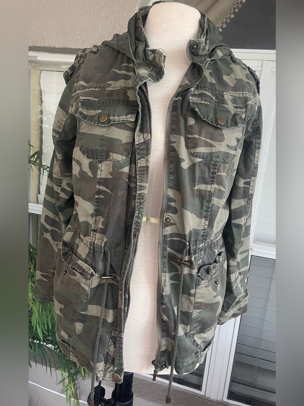 New Look Green Camo Utility Jacket with Hood
